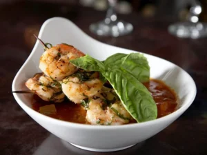 Shrimp appetizer tapas dish at Jazz’d Tapas Bar Savannah