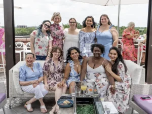 Guests enjoying rooftop brunch at Myrtle and Rose Savannah GA